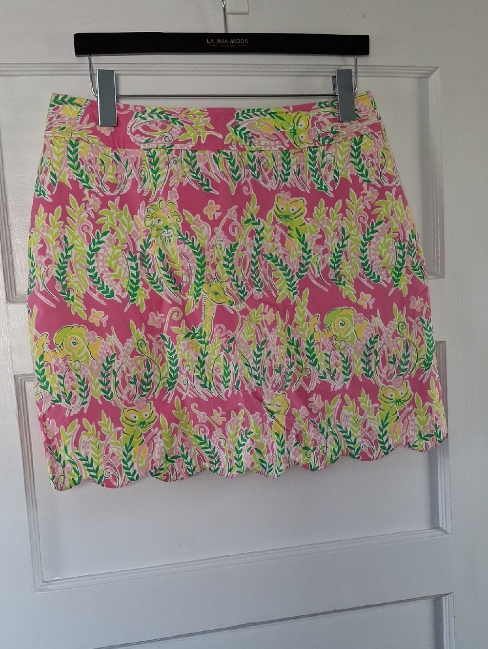 Lilly Pulitzer Pink Floral Scallop-Hem Mini Skirt